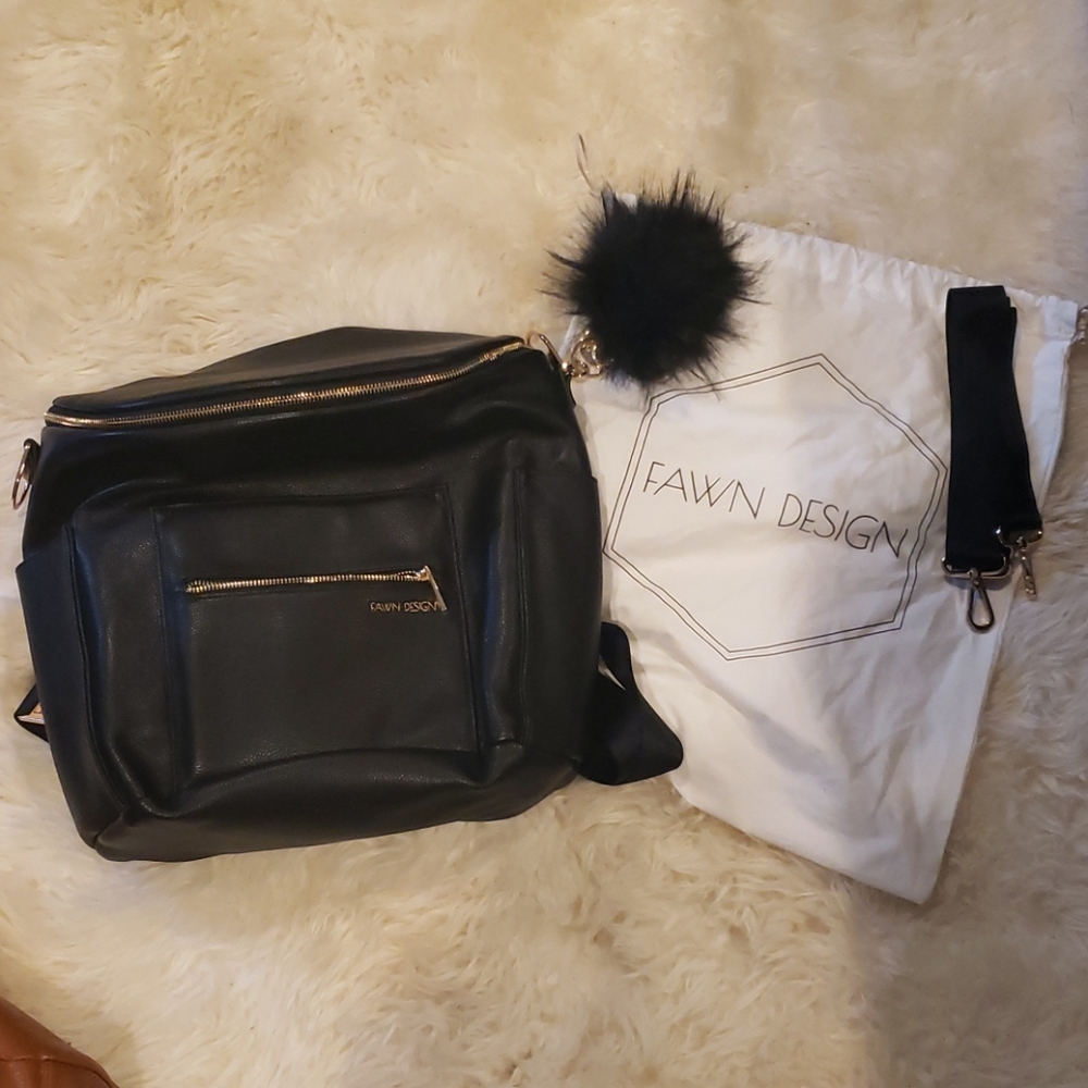 Fawn Design large black bag with pouf!
